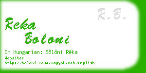 reka boloni business card